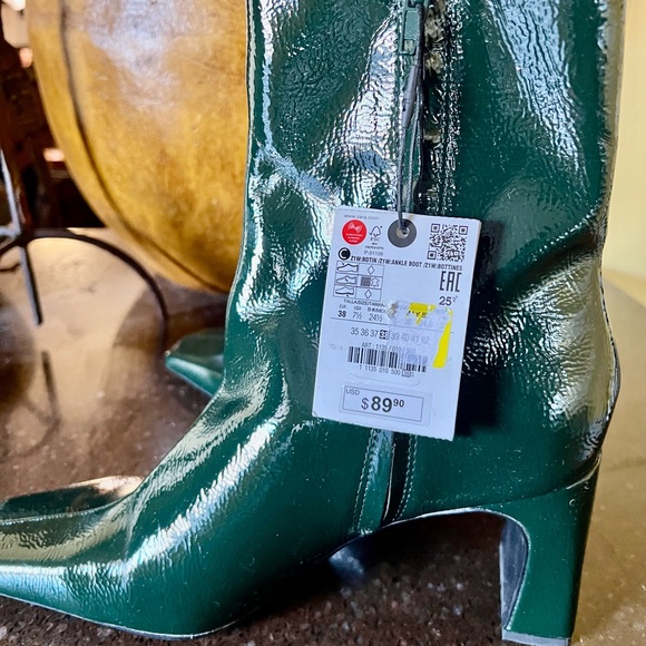 Zara Green Ankle Boots - Picture 5 of 5